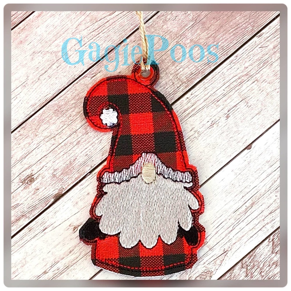 Santa Gnome Ornament. Gnomie Christmas tree ornament. Present or Gift.